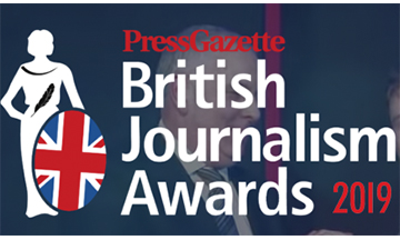 Entries open for the 2019 British Journalism Awards